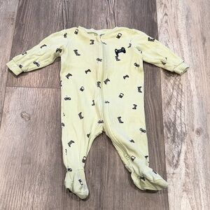 Pekkle Charming Green Kids Footie with Playful Print